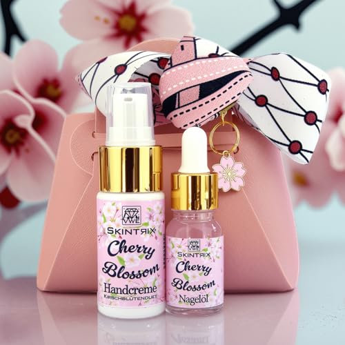 Cherry Blossom Pflegeset von Skintrix – Mit Nagelöl, Handcreme und Geschenktasche