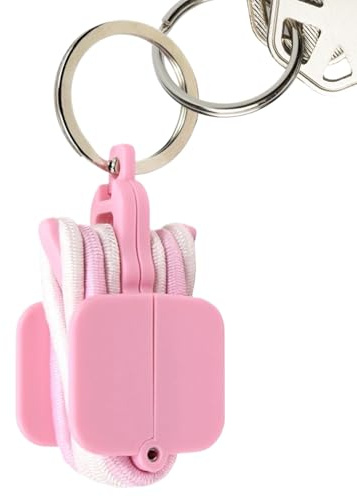 Générique Kompakter Haar-Tie-Organizer, tragbarer Schlüsselanhänger, 5,8 x 3,8 cm, stylisch, wiederverwendbar, Zubehör für Zuhause, Business und Reisen