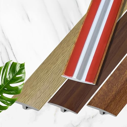 90 Cm Autocollante Bandes De Transition En T, Baguette De Finition De Profilé PVC Transition, Pour Joints De Sol, Moquette, Seuil, Carrelage(Rich red)