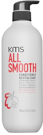 KMS ALLSMOOTH Conditioner für mittelstarkes bis starkes, kräftiges Haar, Anti-Frizz, Anti-Haarbuch, Glätte, Glanz, upgecycelte Olive, ohne Silikone, vegane Formulierung, 750ml