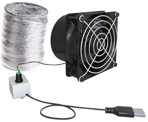 Generico Ventilatore, Ventilatore Assiale Estrattore, Ventilatore a Velocità Regolabile USB per Cucina Casa Finestra con Design Compatto