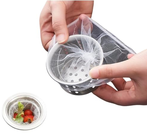 YANCAIYUNL 300Pcs Disposable Sink Strainer, Elastic Mesh Filter Bags for Kitchen Drain
