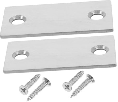 SAFIGLE 2pcs Door Lock Plate Covers Steel Door Edge Repair Plates Latch Strike Hole Fillers with Screws Easy Installation