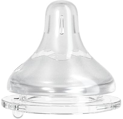 ana baby Silicone Teats – 2 Pack, Wide Neck, BPA-Free, Vented for Comfortable Feeding, Multiple Flow Rates (Slow Flow (0-3M))