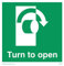 Viking Signs Segnale SA403-S85-V Freccia Destra Giù Turn To Open, Vinile, 85 mm H x 85 mm W, Verde