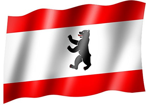 Sportfanshop24 Flagge/Fahne Berlin Staatsflagge/Landesflagge/Hissflagge mit Ösen 150x90 cm, sehr Gute Qualität