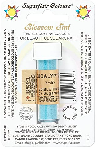 Sugarflair Blossom Tint Eucalyptus Food Colouring and Dusting Powder, Matt Finish, Brush On or Mix with Rejuvenator Spirit to Create a One of A Kind Cake - 7ml