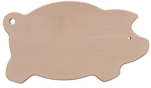 Piccolino Bastelbedarf Frühstücksbrettchen - Schweinchen - Holz Natur, 16x29cm