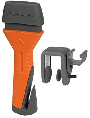 LIFEHAMMER EVOLUTION - Automatischer Notfallhammer für Auto - Nothammer mit Gurtschneider und Antirutsch Griff - Integrierter Sicherheitsschneider - Ultraharter Keramikhammerkopf - Zerstört Autoglas