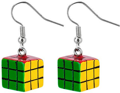 Joe Cool Ohrring mit Rubix-Würfel, Acryl