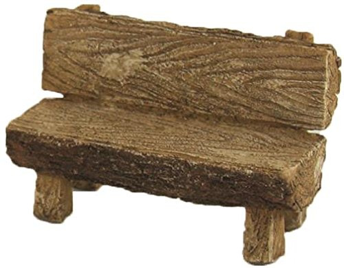 Minigarten, Bank, Holzoptik Sitzbank Länge ca. 9cm