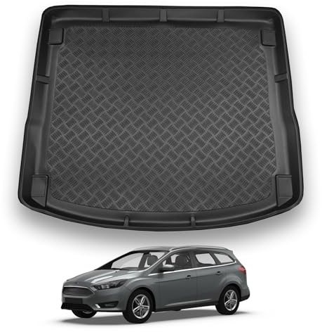 NOMAD Boot Liner Mat for Ford Focus Estate 2011-2017 | Tailored PE Car Boot Protector Tray, Waterproof Raised Edge Trunk Mat, Easy Clean Cargo Floor Liner