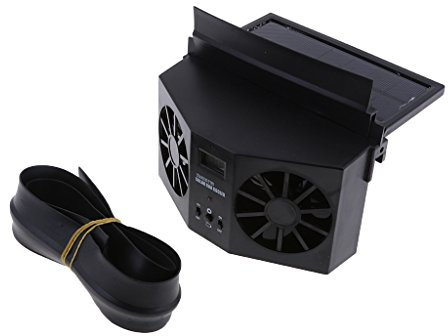 Portable, versetzbar Solar Dual Ventilator Lüfter Autofenster Luftentlüftungsventilator Mini-Klimaanlage Lüfter, schwarz
