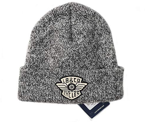 Lucky Brand LB&Co. Mens Wool Blend Motorcycle Beanie (Black)