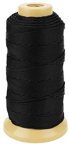 Twisted Nylon Line Twine String Cord per la Marcatura di Giardinaggio Progetti Fai da Te Crafting Massoneria (Nero, 1.5mm-328 Feet)