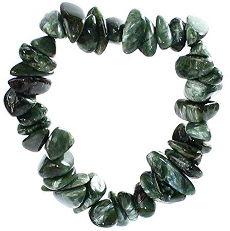 budawi-Armbänder Seraphinit (Klinochlor) Armband mit Stretch-Nylonfaden, Serafinitarmband