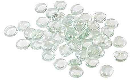 royal sapphire Weißer Edelstein, weiße Murmeln, Kiesel für Vasen, flacher Boden, runde Spitze, Steine, Schüsselfüller, Schüssel-Edelsteine, schillernde Dekoration, Aquarium, ca. 2 kg
