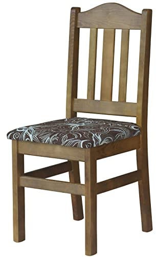 k koma Restaurantstuhl Stuhl Polsterstuhl Eiche MASSIV Kiefer Holz -NEU (Blume DUNKEL)