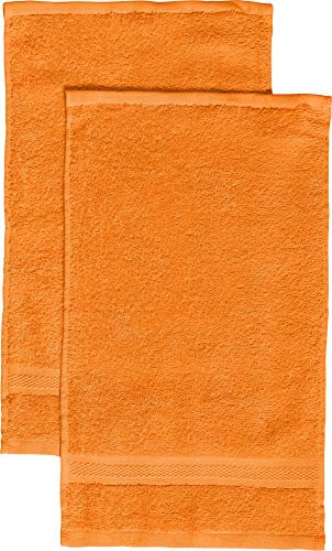 REDBEST Gästetuch 2er-Pack Chicago orange Größe 30x50 cm - saugstark, strapazierfähig, ideal für Reisen, Sport (weitere Farben)