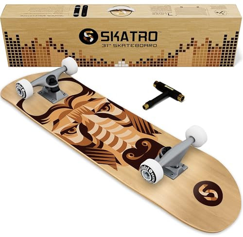 Skatro - Skateboard Professionnel Complet - 78,7 cm pour Adultes, garçons, Filles, débutants et Enfants