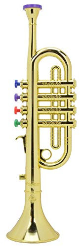 Kid Trompete ABS Kinder Kunststoff Horn Musikinstrument Kinder Preshool Musik Spielzeug Blasinstrument für Zug Kinder Rhythmusgefühl Golden