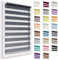 Doppelrollo ohne Bohren, 113x150 cm Stoffgröße, Duo Rollo Klemmfix, Easyfix, lichtdurchlässig und verdunkelnd, Day&Night, Klemmrollo Sonnenschutzrollo Fensterrollo für Fenster & Türen