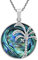 AeraVida Summer Sky Coconut Palm Tree Rainbow Abalone Shell .925 Sterling Silver Pendant Necklace | Abalone Shell Pendant Necklace | Palm Tree Pendant Necklace