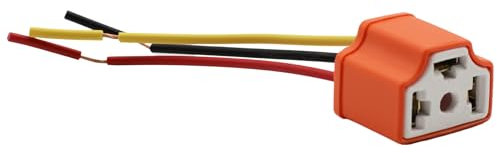 AUTOZOCO Conector H4 para Faros Coche, H4 HB2 9003 Enchufe del Faro del Arnés de Cableado, 3 Pin Enchufe del Arnés de Faro Alumbrado, 12V, Conector de Luz Antiniebla, 1 Unidad, Naranja