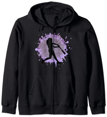 Viola Ragazze Giocatore Di Baseball Team Coach Coaching Cool Cute Felpa con Cappuccio