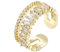 VOPIPO Verstellbarer, offener Ring mit 18 Karat vergoldetem Zirkonia-Blatt, zierlicher doppelter Zirkonia, Olivenzweig, Blätter, Band, stapelbar, Fingerringe, minimalistisch, niedlich, Statement-Ring,