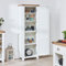 Cheshire White Painted Single Door Shaker Kitchen Pantry Cupboard with 5 Height Adjustable Storage Shevles, Limed Oak Top, Kitchen or Living Room - H 1800mm x W 610mm x D 415mm