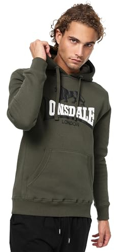 Lonsdale Herren Kapuzensweatjacke mit Reißverschluss schmale Passform RINSEY