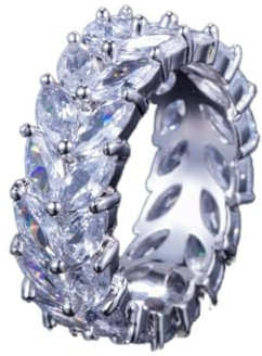 CHABER Zirkonia Brilliant White Gold Farbe Marquise Cut Olivenzweig Big Zirkonia Eheringe Ring Für Damen Schmuck