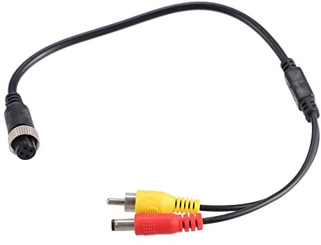 X AUTOHAUX 1pcs 40cm Voiture Caméra Adaptateur M12 4-Broche Femelle à RCA AV DC Mâle