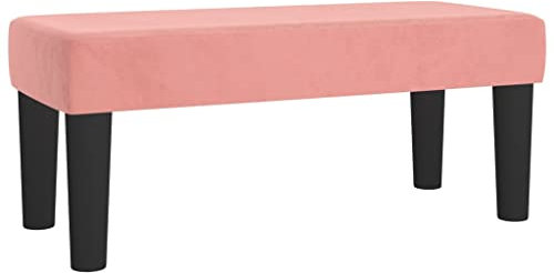 vidaXL Sitzbank Polsterbank Bank Flurbank Bettbank Betthocker Garderobenbank Schlafzimmer Wohnzimmer Eingangsbereich Flur Rosa 70x30x30cm Samt