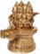 Aakrati Devyom 12276 Statue aus Messing mit 3 Siva-Köpfen: seltenes Sammlerstück