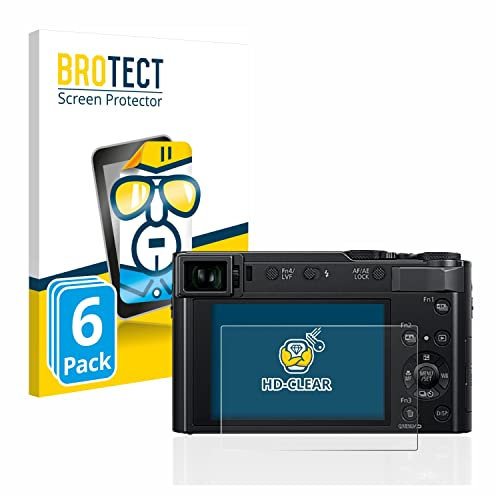 BROTECT (6 Stück Schutzfolie für Panasonic Lumix DC-TZ202 / TZ202D Displayschutz Folie Ultra-Klar