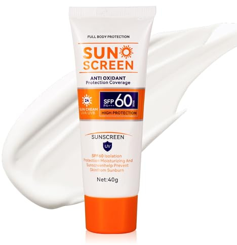Sonnencreme LSF 60 PA+++ Gesicht & Körper Sonnenschutz, ohne Parabene, 40g | Sunblocker UVA/UVB Sunscreen Face SPF 50 + Unsichtbarer Feuchtigkeitscreme, Leichte und nicht fettende Textur, Wasserdicht