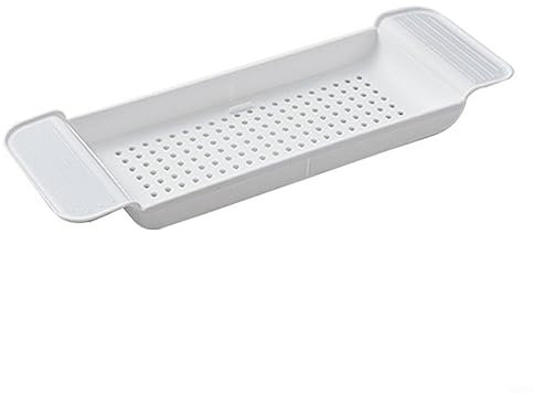 Estante de baño bandeja de bañera, estante de almacenamiento para bañera, baño multifuncional expandible para libro, vino, baño, ducha, color