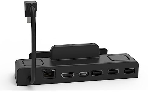 Per ROG Ally 6 In 1 4K Dock Station Porta LAN RJ45 Ricarica rapida Type-C, per Steam Deck/Switch/Switch OLED (con porta di rete)
