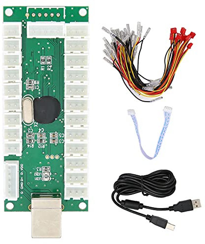 QM070921 Contrôleur de Jeu D'arcade Encodeur USB Zero Delay, Prend en Charge Le Joystick à 5 Broches et Le Bouton LED D'interface à 3 Broches de 2,8 Mm, pour PC Windows XP/7/10