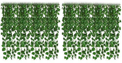 TsoLay Künstliche Efeu-Girlande, Blätter-Ranken, Pflanzen, Hängepflanzen für Hochzeit, Hintergrund, Bogen, Wand, Dschungel, , 24 Stück