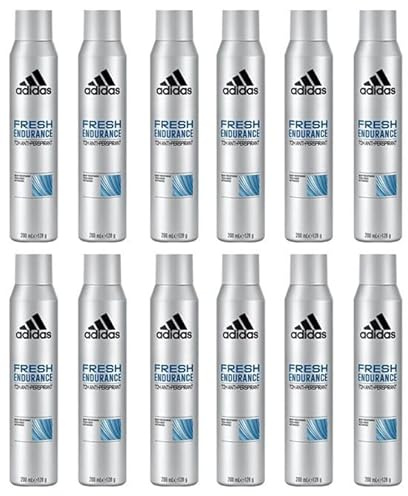 12x adidas Fresh Endurance Deo Body Spray Anti-Transpirant,mit aromatisch-Zitrischen Duftnotenmit 72 Stunden Schutz vor Schweiß & Körpergeruch,gegen starkes Schwitzen & Körpergeruch 200ml (12er Pack)