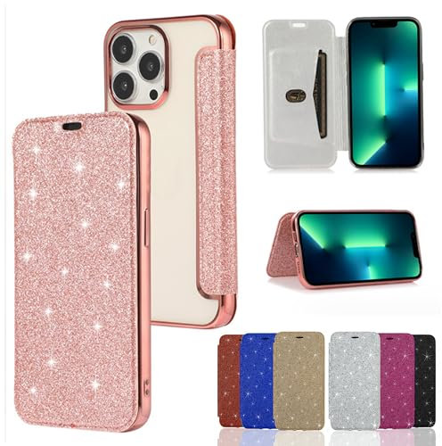N NEWTOP Cover Compatibile per Samsung Galaxy S7 Edge, ELETRIC Flip Glitter Brillantini Custodia Stand Scintillante Sottile Ragazze Cromata TPU Trasparente Simil Pelle Stand Protettiva (Nero)