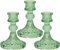 Bougeoir en Verre pour Bougies de Table et Bougies piliers, décoration de Bureau pour Mariage, dîner et fête - 3 pièces (Vert)