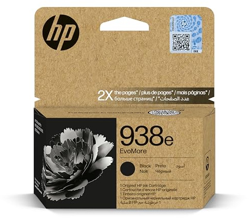 HP EvoMore 938e Tintenpatrone für Officejet Pro 9720, 9730, 9120, 9120b, 9110b, 9130, 9130b, Schwarz