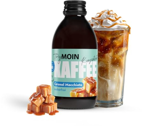 TryMOIN Caramel Macchiato Kaffeekonzentrat, zuckerfrei, 30 Portionen | Zuckerfreier Caramel-Sirup, für Iced Coffee, Cappuccino, Frappe & Latte
