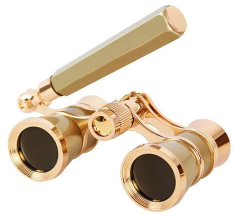 Opera Glasses Binoculars, Theatre Binoculars, 3X25, Metal Material, Vintage and Refined, with Adjustable Handle for Adults Kids Women in Musical Concert Cinema.