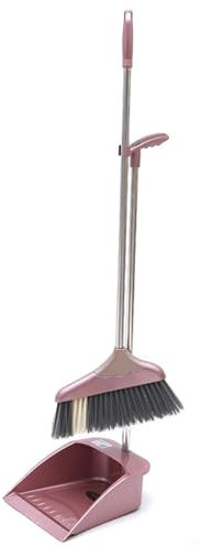 KKXXYQFC Juego de Escoba y recogedor, recogedor y Escoba con Mango Largo, Escoba con recogedor, Juego Combinado para el hogar, Cocina, Interior y Exterior, Escoba para Limpieza de Pisos, Rosa
