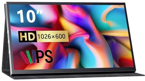CUQI Moniteur Raspberry Pi 10 , 1024 × 600 HDMI, portable, Raspberry Pi avec étui en cuir pour Raspberry Pi 5/4/3/ordinateur portable/appareil Win OS